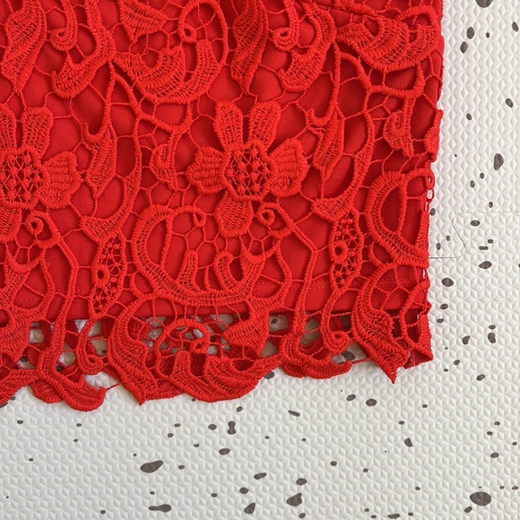 💘 LEITH - RED LACE DRESSY CROP TANK TOP - Picture 3 of 6